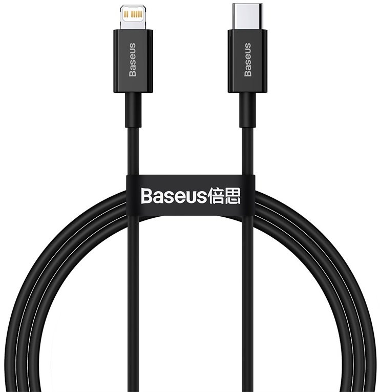 BASEUS Superior Series rýchlonabíjací kábel Type-C/Lightning 20W 1m CATLYS-A01, čierna